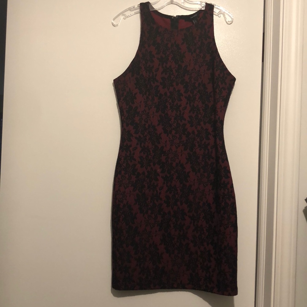 Red & Black lace Short Party Homecoming/Prom Dress